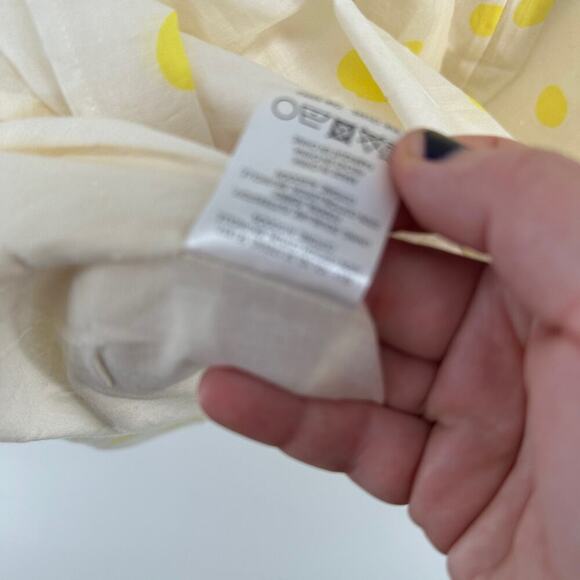 Anthropologie WHIT TWO Yellow Polka Dot Maxi Preppy Dress With Pockets Women L - Picture 10 of 13